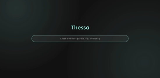 A screenshot of the Thessa interface